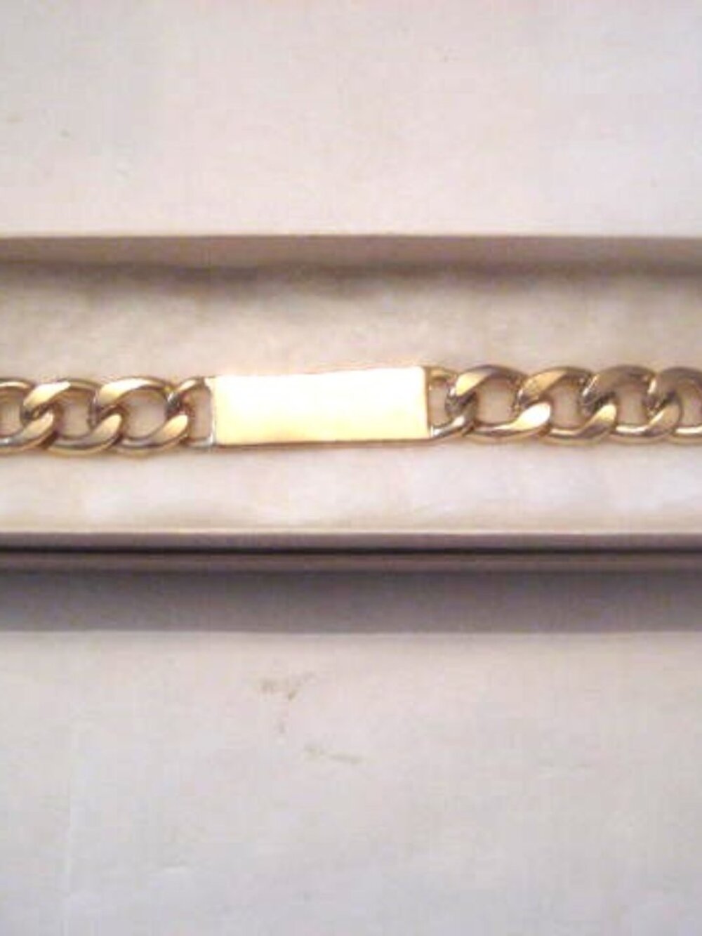 Gold Tone Chunky ID Bracelet Women's Unisex Claires 8" New